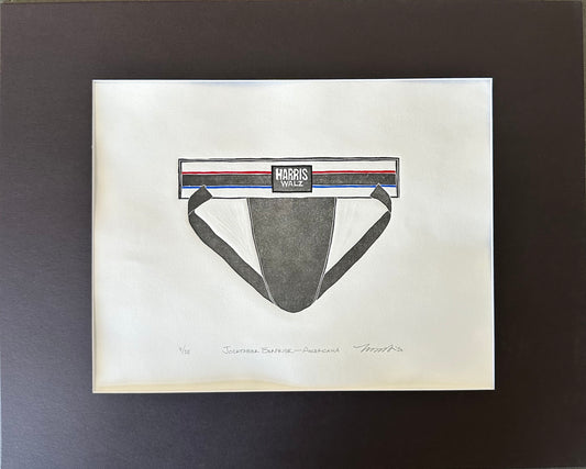 "Jocktober Surprise - Americana" Limited Edition Linocut with Hand-painted Stripes